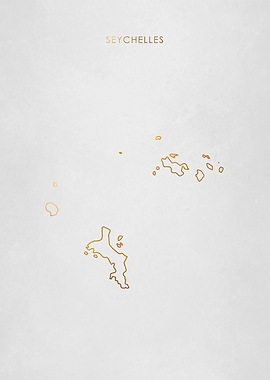 Gold Seychelles Map