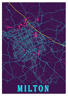 Milton Neon City Map
