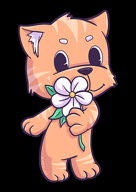 Cat flower gift love kitte