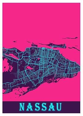 Nassau Neon City Map