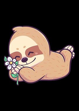 Sloth flower gift love chi