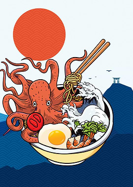 Octopus Ramen Japan Food