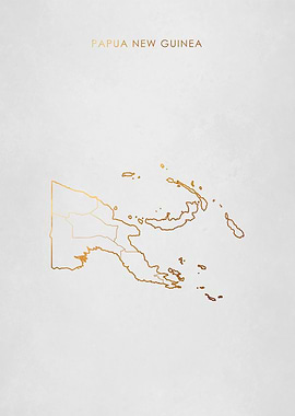 Gold Papua New Guinea Map