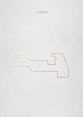 Gold Kiribati Islands Map