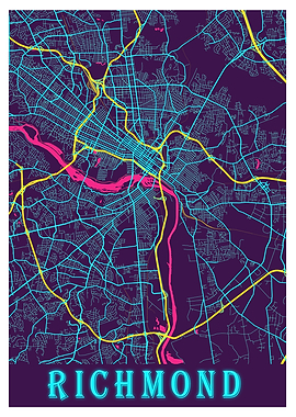 Richmond Neon City Map