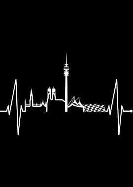 Munich Skyline Heartbeat