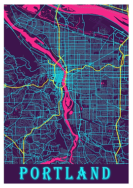 Portland Neon City Map