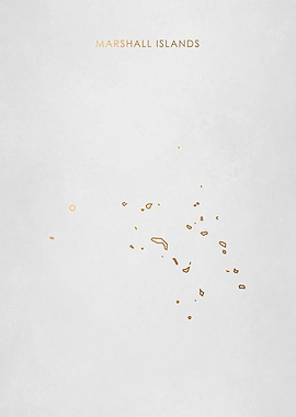 Gold Marshall Islands Map