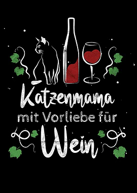 Katze und Wein Weintrinker