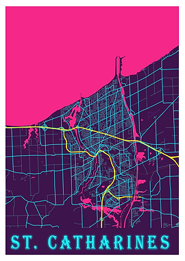 St Catharines Neon Map