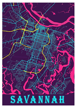 Savannah Neon City Map