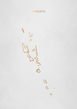 Gold Vanuatu Islands Map