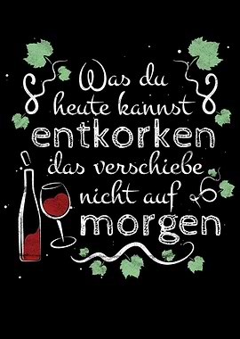 Lustiger Wein Spruch