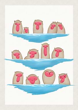 Funny Snow Monkey Macaques