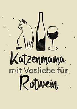Wein Spruch Rotwein Katze