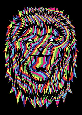Rave Psychedelic Lion