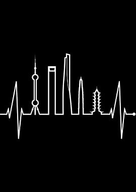 Shanghai Skyline Heartbeat