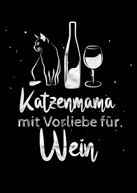 Wein Spruch Katzen Motiv