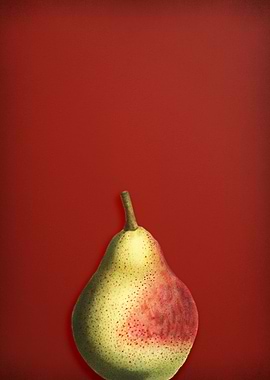 Pear on Red