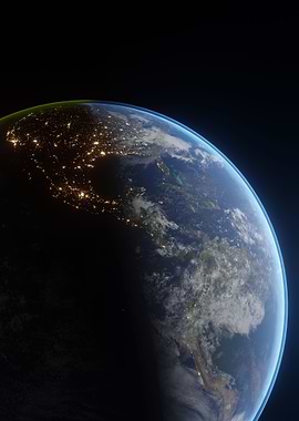 Borderless Earth USA Night