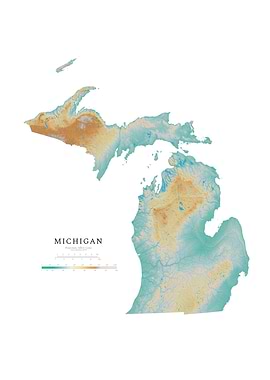 Michigan Topography Map