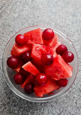 Red fruit bowl