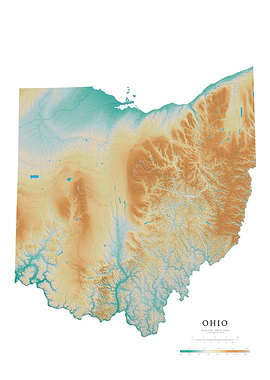 Ohio Topography Map