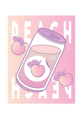 Vaporwave Peach Soda Can