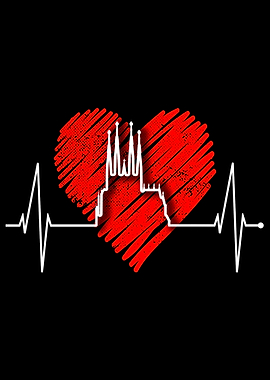 Barcelona Skyline Heart