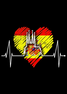 Barcelona Skyline Heart