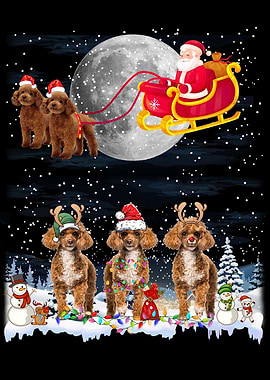 Poodle Reindeer Christmas
