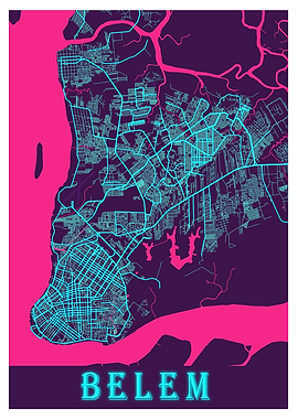 Belem Neon City Map