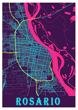 Rosario Neon City Map