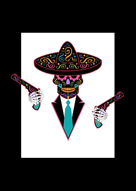 Mexican sugar skull with o