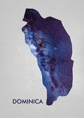 DOMINICA Metallic Map