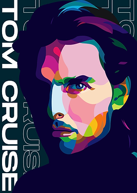 TOM CRUISE COLORFUL POPART