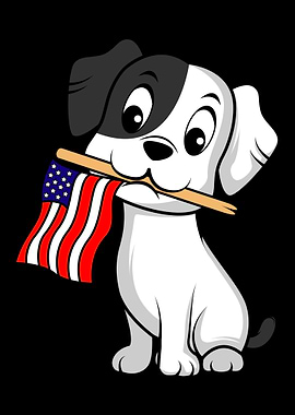 Dog Flag America American