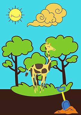 Giraffe in forest