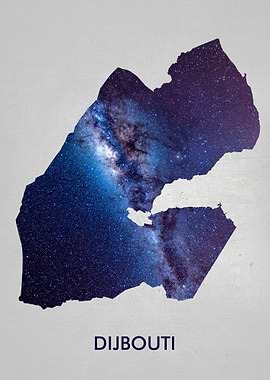 DIJBOUTI Metallic Map