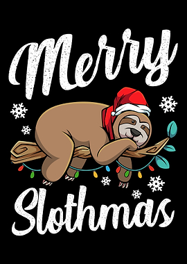 Merry Slothmas Sloth Lazy