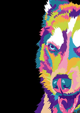 Siberian Huskies Pop art