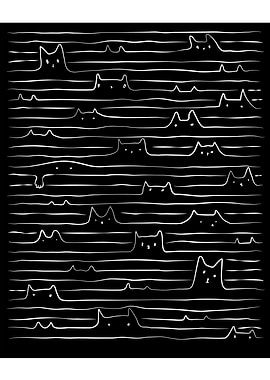 Doodle Lined Cats