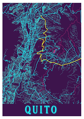 Quito Neon City Map