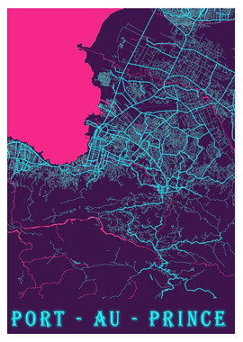 Port Au Prince Neon Map