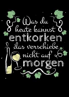 Lustiger Wein Spruch