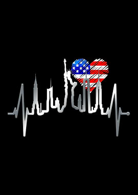 New York Skyline Heartbeat