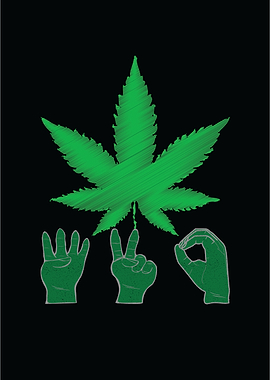 420 hands Tshirt Weed