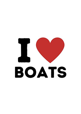 I Love Boats Simple Heart