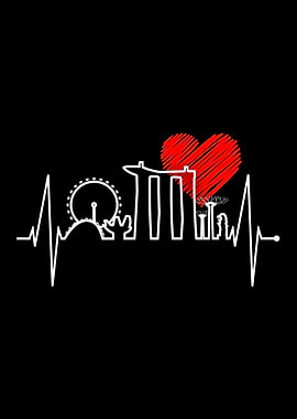 Singapore Skyline Heart