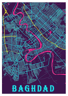 Baghdad Neon City Map